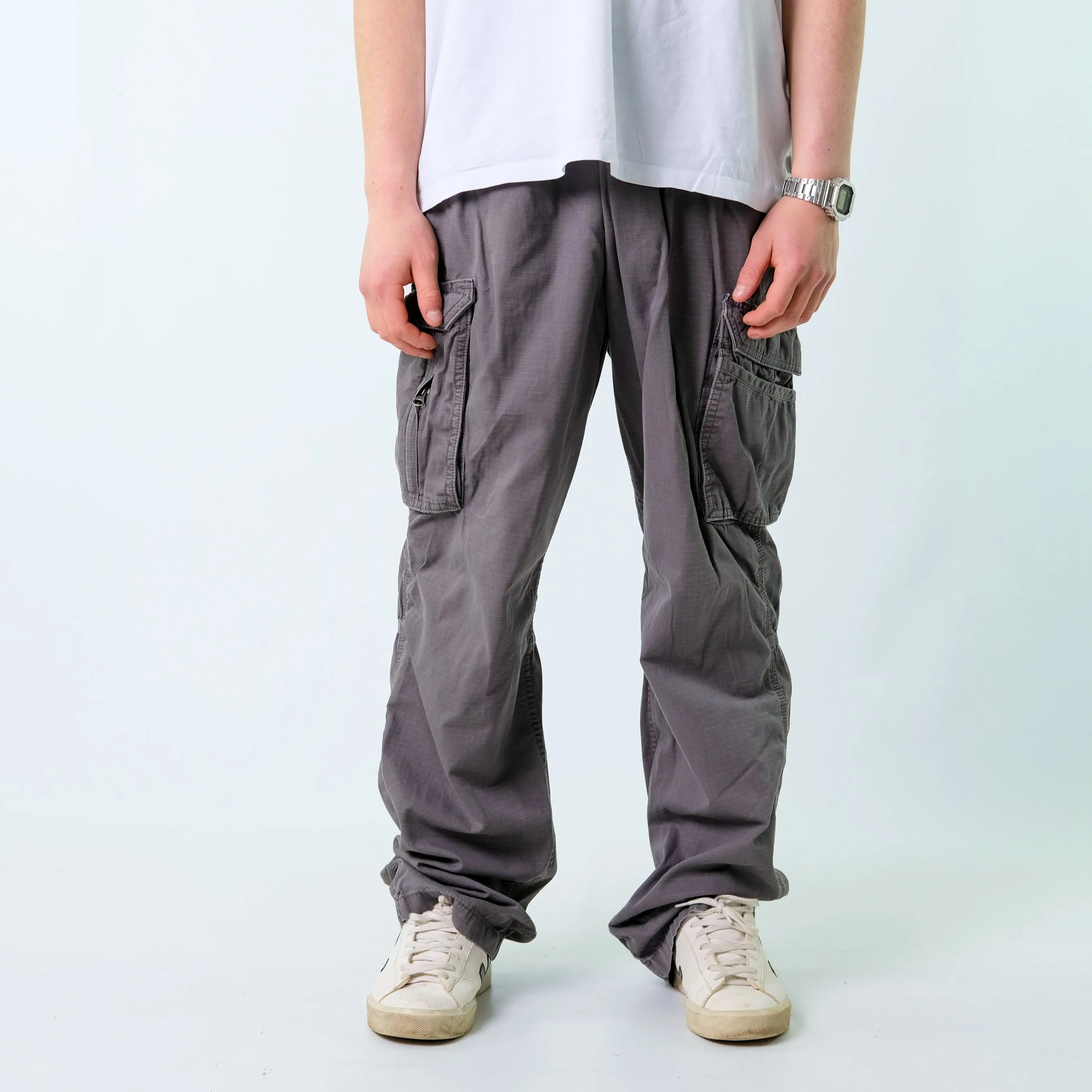 Grey y2ks Carhartt Ripstop Woven Cargo Pants Baggy Pants (40x34)