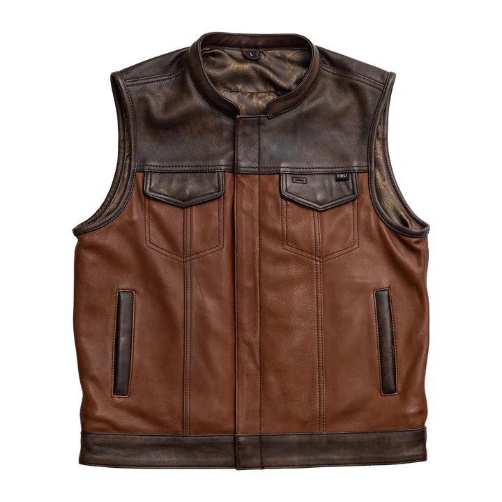 Gunner Men’s Leather Motorcycle Vest