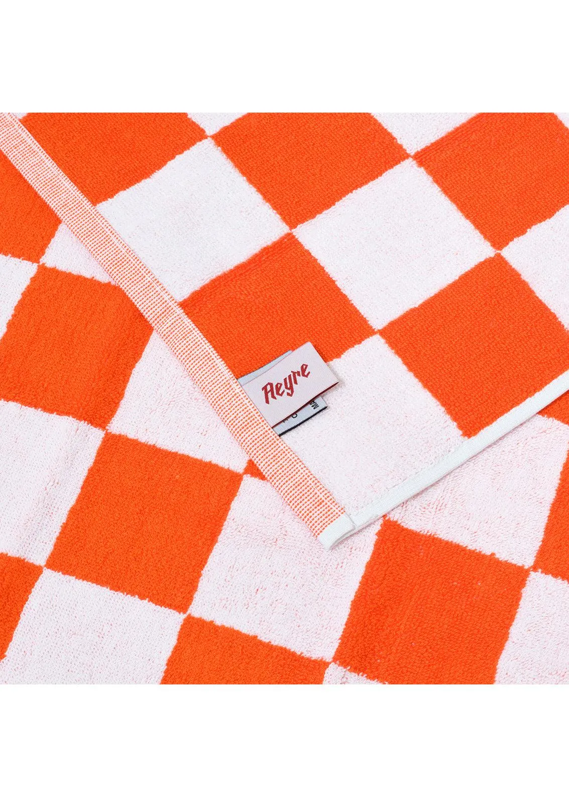 HAND TOWELS SET OF 2 - ORANGE BIG CHECK