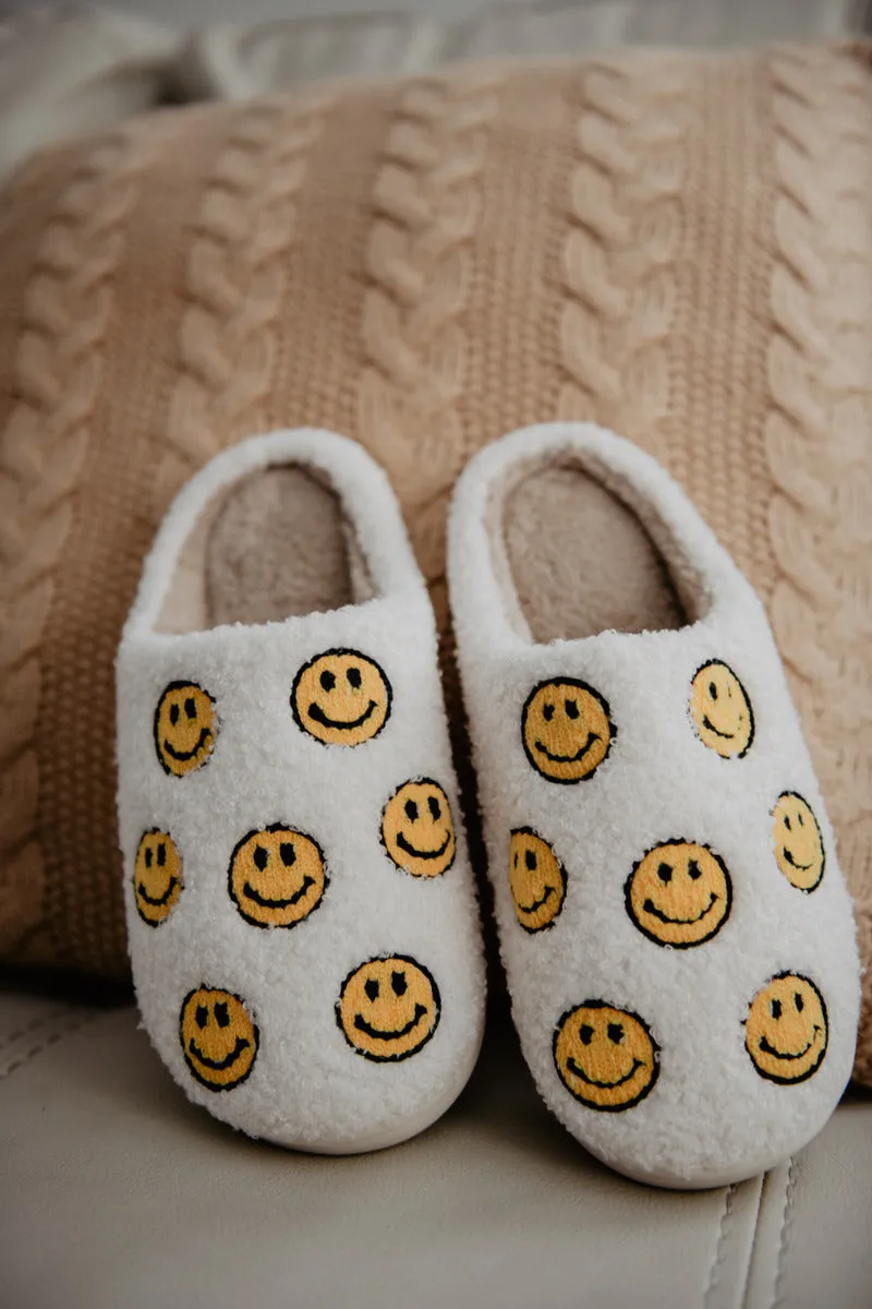 Happy Face ALL OVER Sherpa Slippers