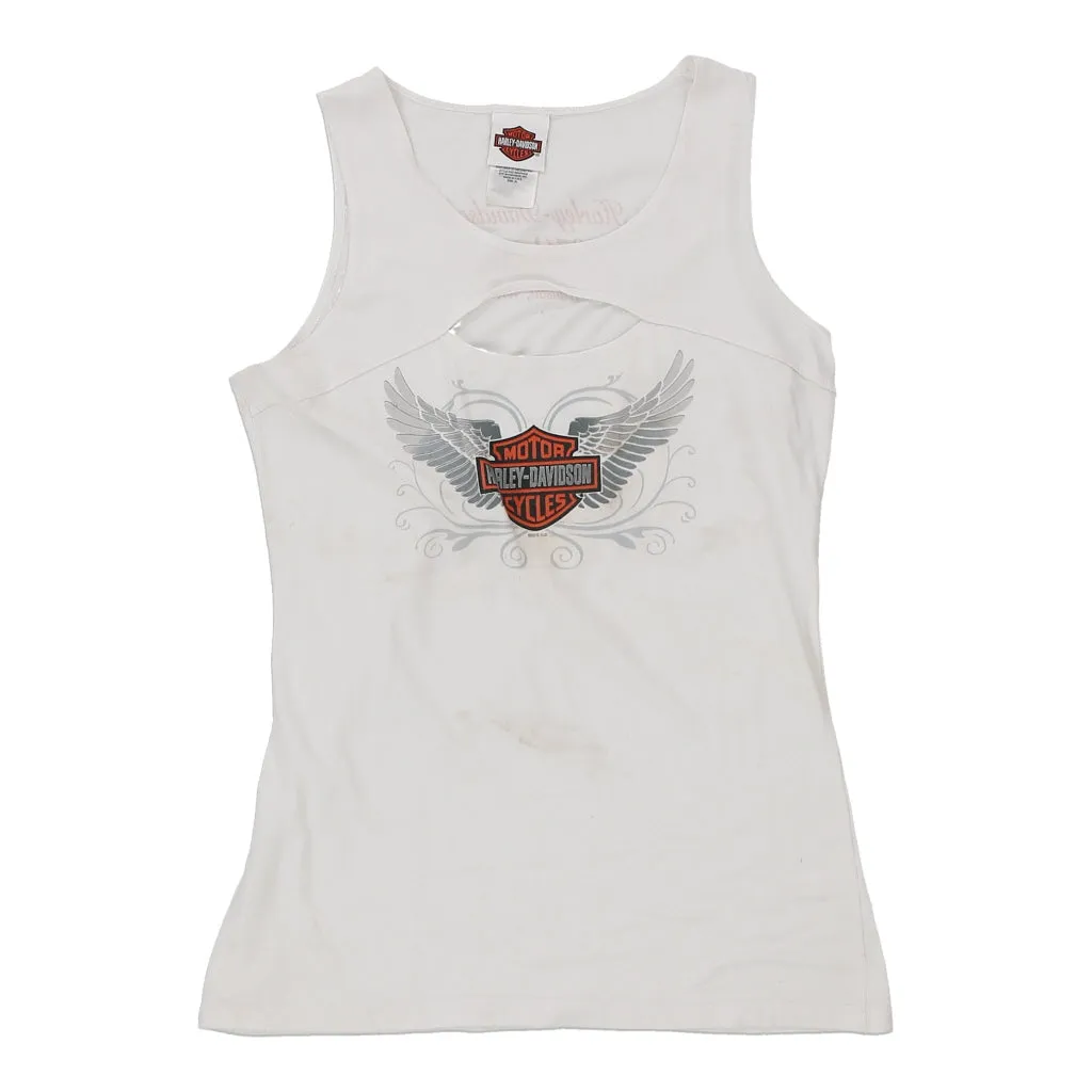 Harley Davidson Graphic Vest - XL White Cotton
