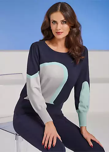 Heine Colourblock Jumper | Grattan