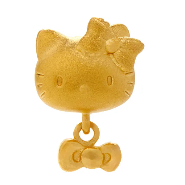 Hello Kitty 24K Gold Bow Barrel Charm