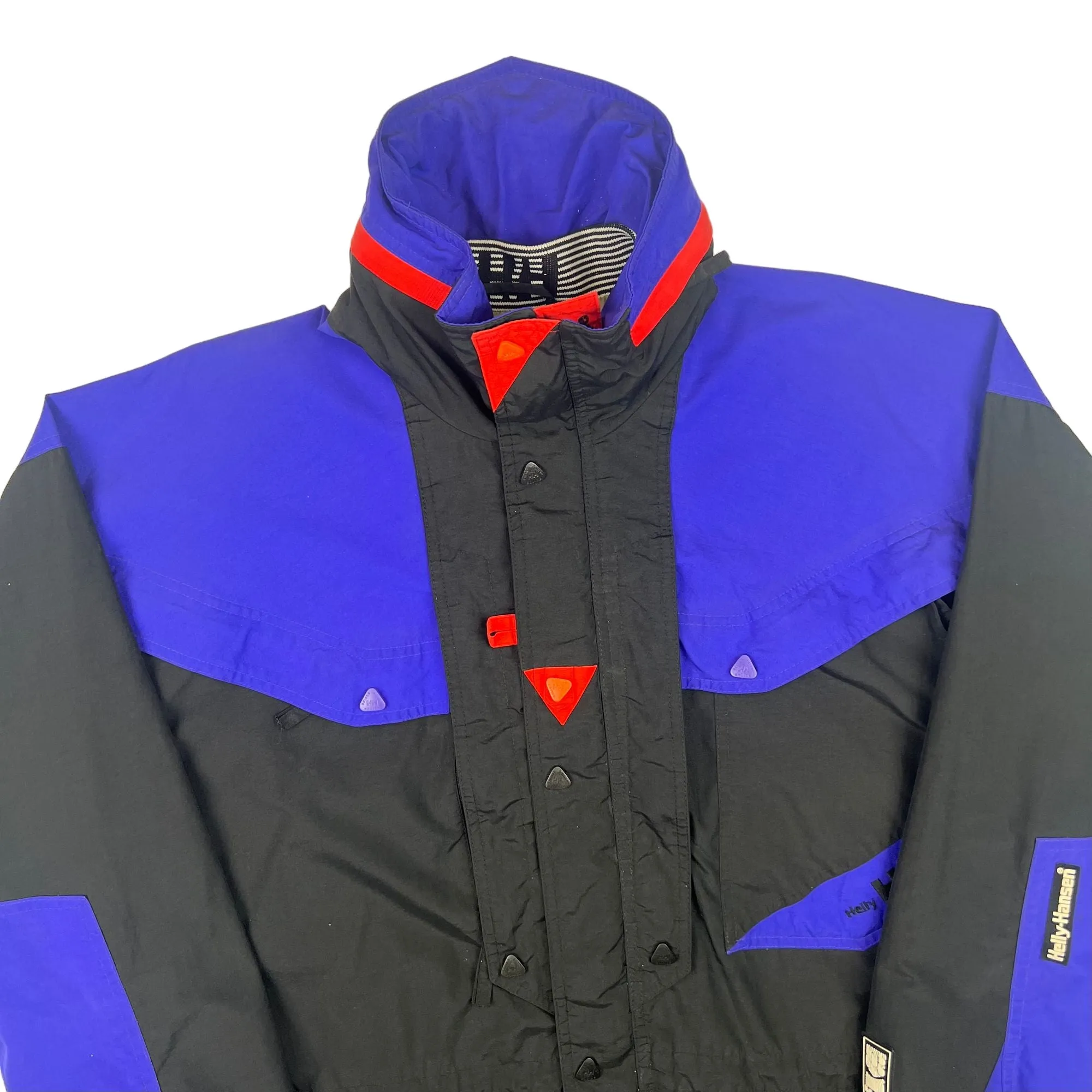 Helly Hansen 90's Equipe Outershell Ski Hooded Jacket Black Blue