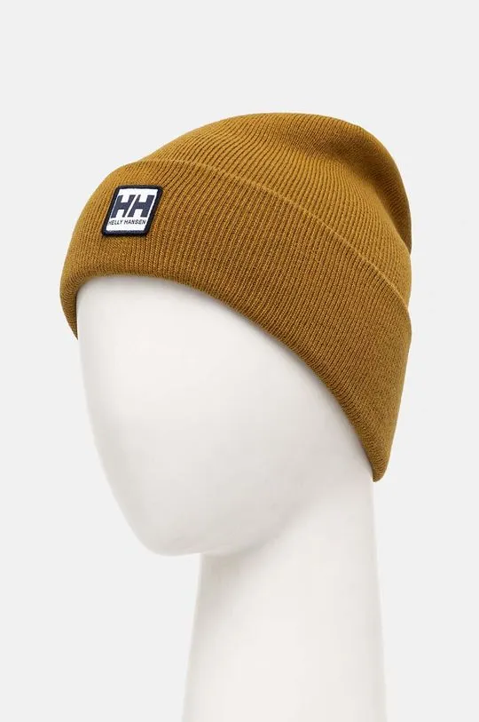 Helly Hansen beanie green color thick knit