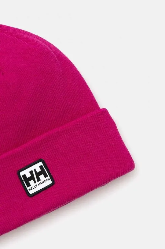 Helly Hansen beanie pink color thick knit