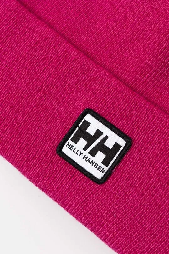 Helly Hansen beanie pink color thick knit