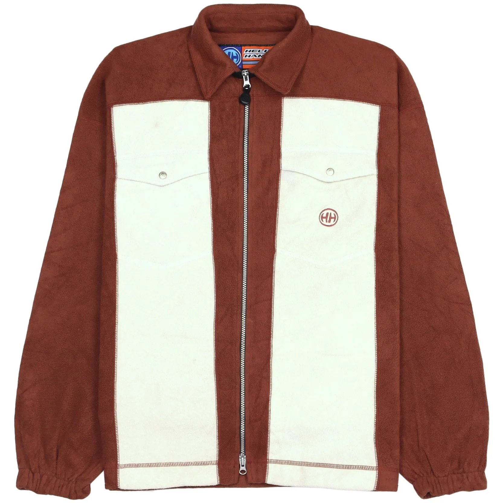 Helly Hansen Brown White Zip-Up Jacket