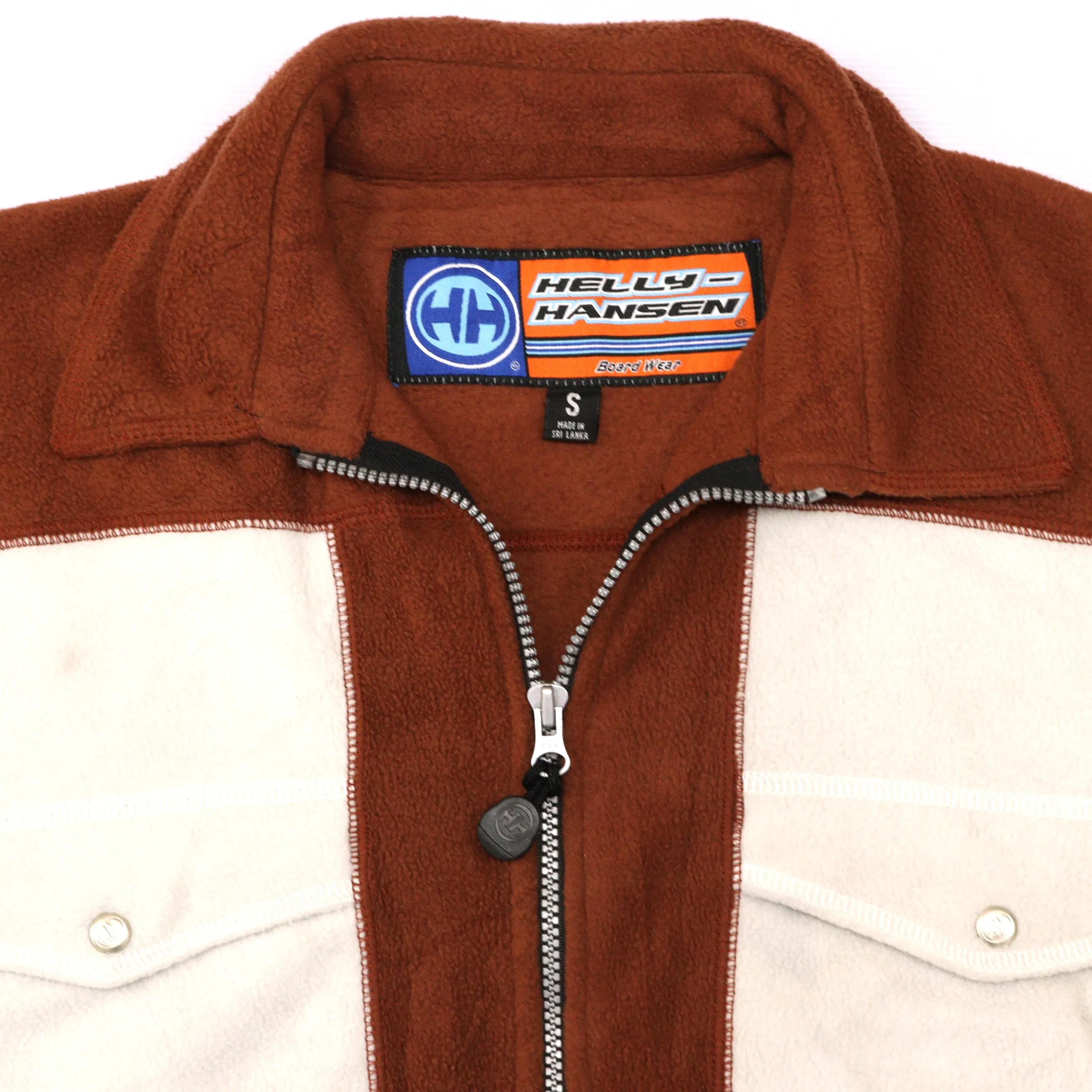 Helly Hansen Brown White Zip-Up Jacket