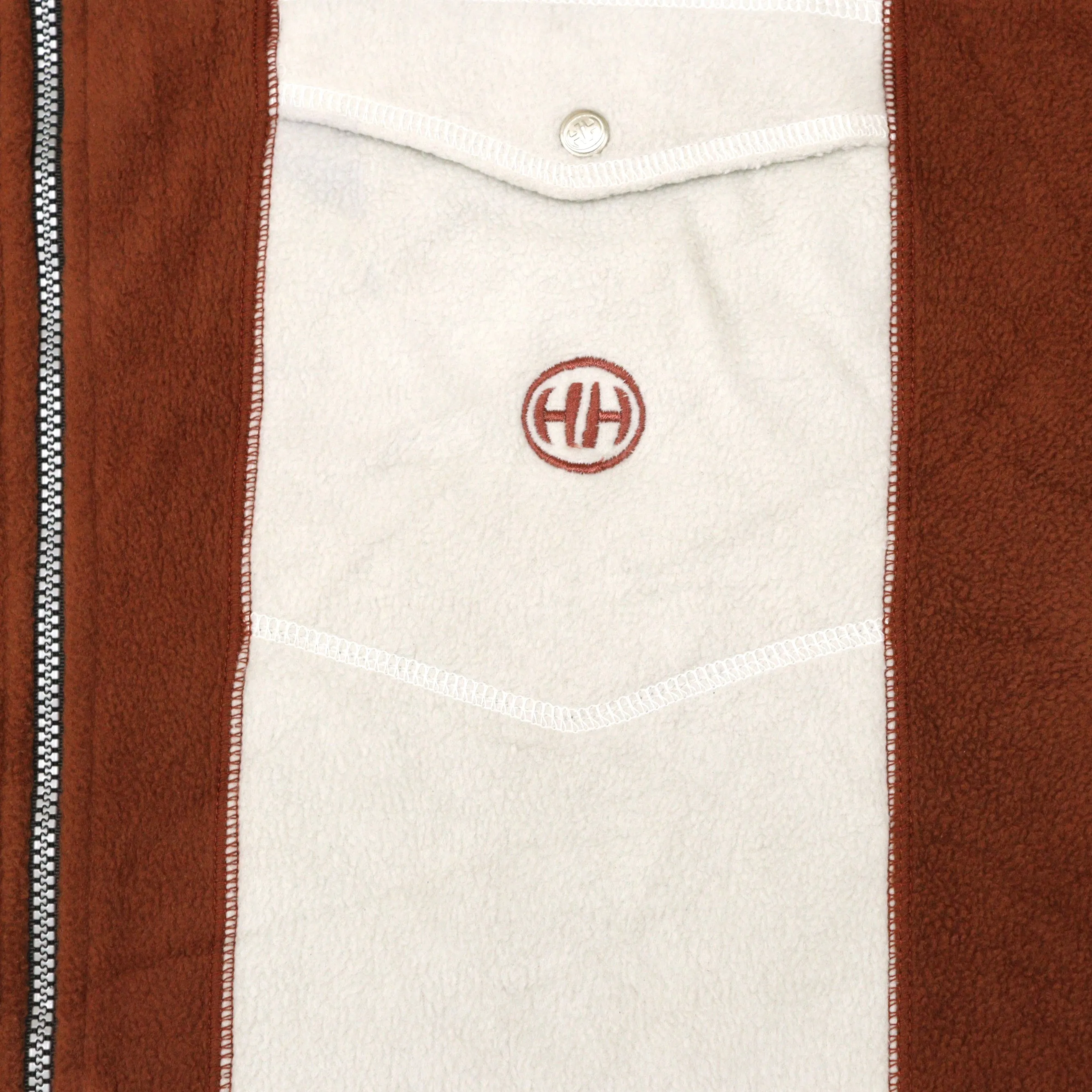 Helly Hansen Brown White Zip-Up Jacket