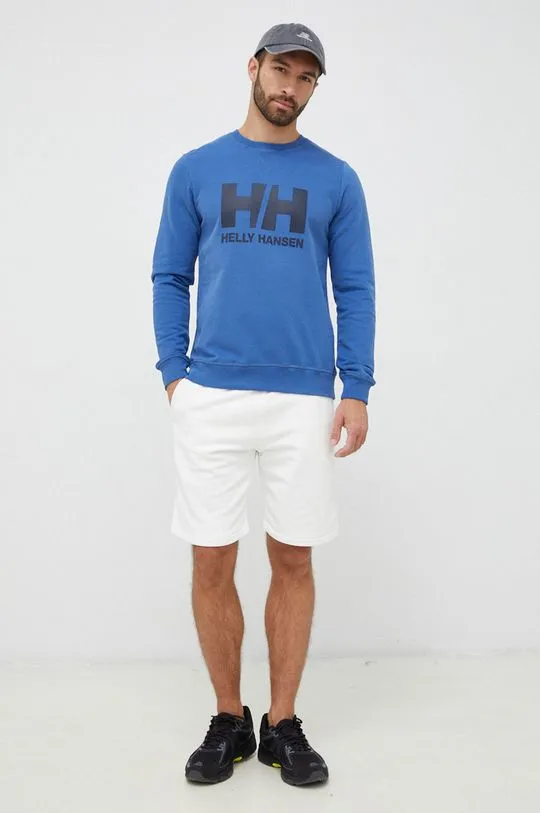 Helly Hansen cotton sweatshirt men's blue color with a print 34000