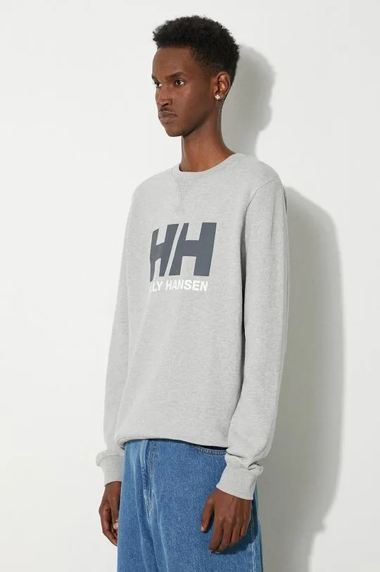 Helly Hansen cotton sweatshirt men's gray color with a print 34000