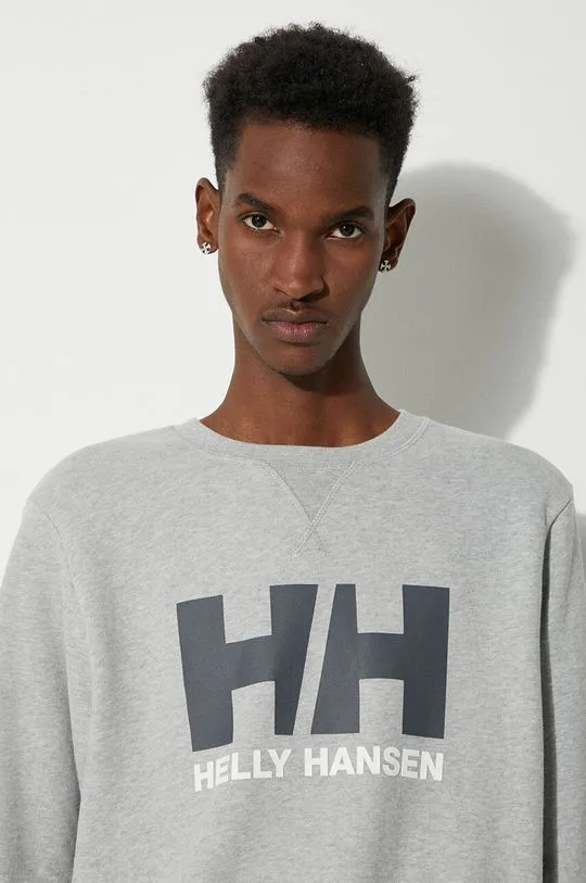 Helly Hansen cotton sweatshirt men's gray color with a print 34000