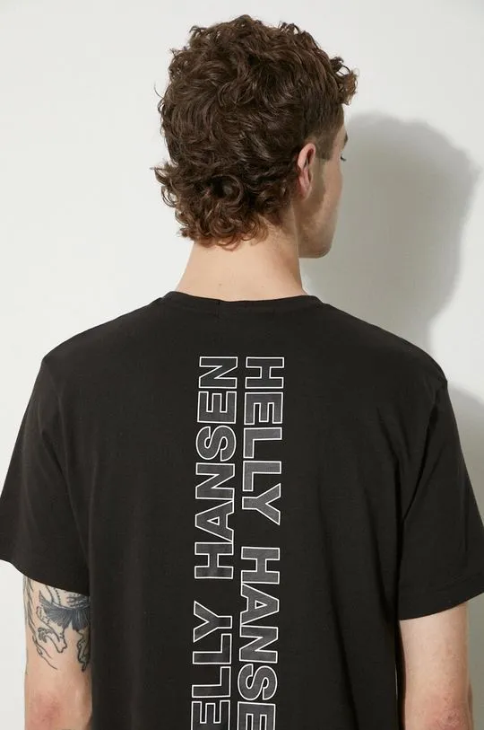 Helly Hansen cotton t-shirt black color