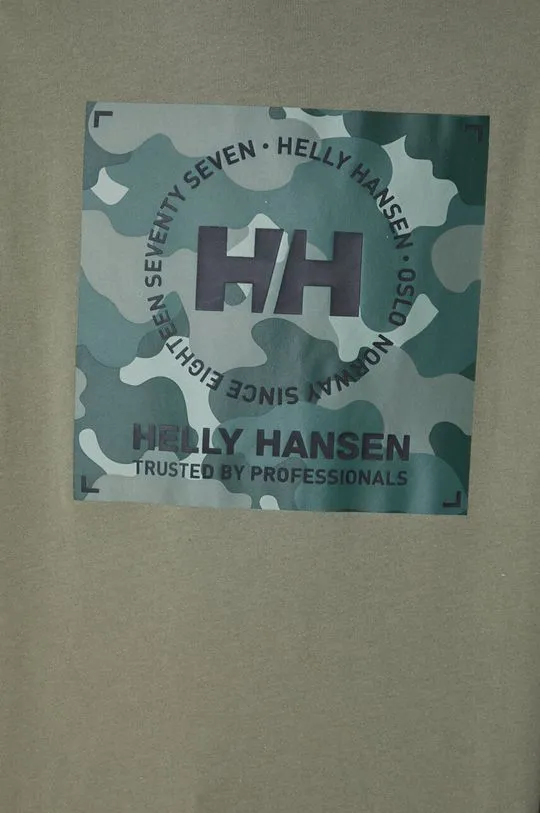 Helly Hansen cotton t-shirt green color