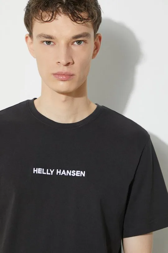 Helly Hansen cotton t-shirt men’s black color