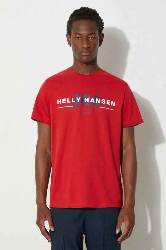 Helly Hansen cotton t-shirt red color