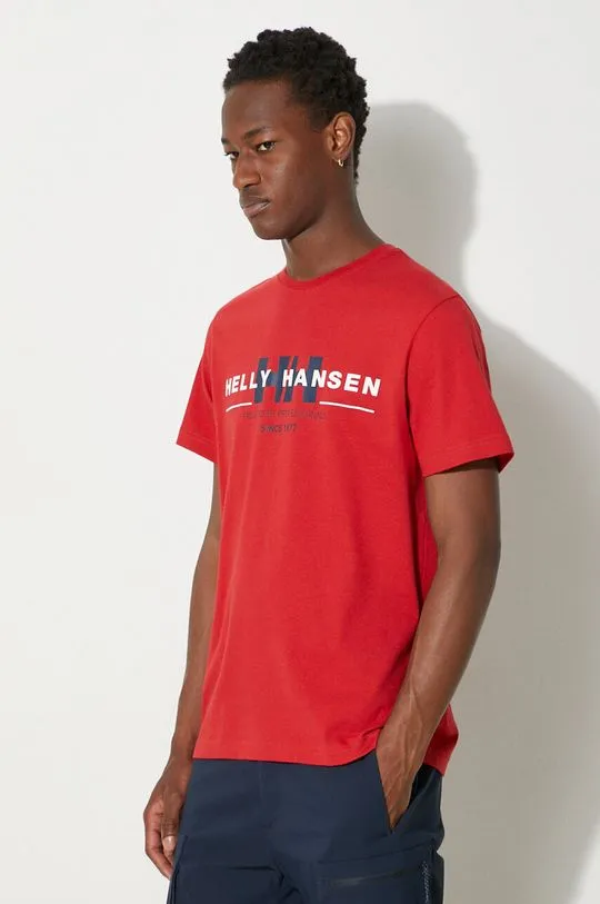 Helly Hansen cotton t-shirt red color