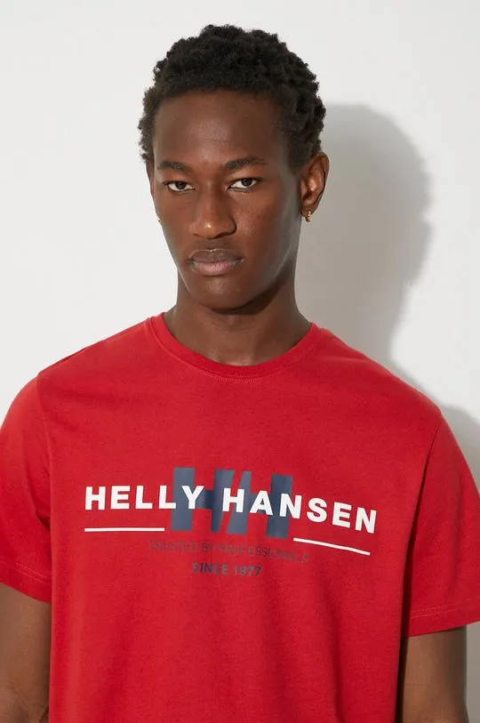 Helly Hansen cotton t-shirt red color