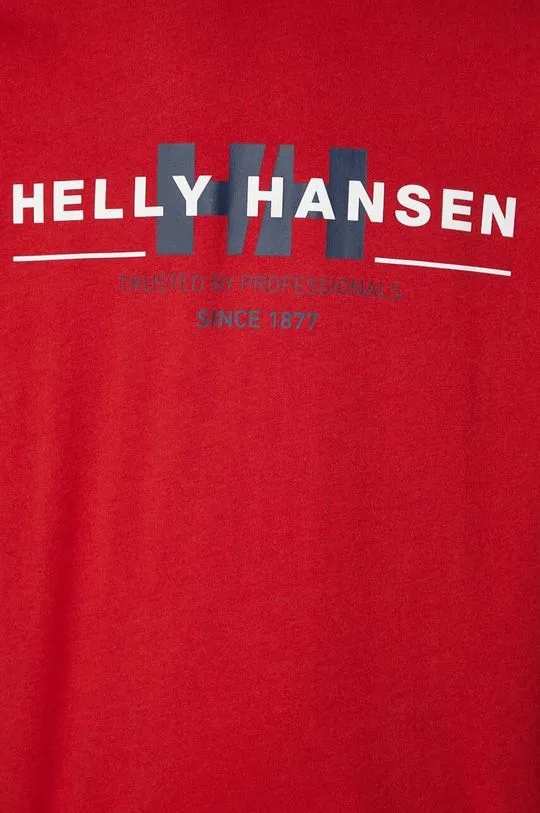 Helly Hansen cotton t-shirt red color