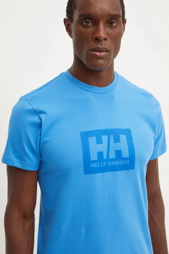 Helly Hansen cotton t-shirt TOKYO blue color with a print 53285