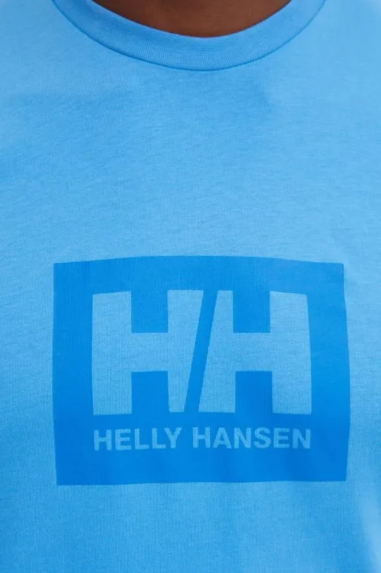 Helly Hansen cotton t-shirt TOKYO blue color with a print 53285