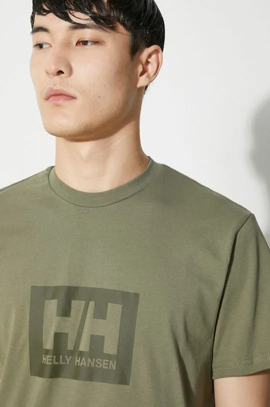 Helly Hansen cotton t-shirt TOKYO green color with a print 53285