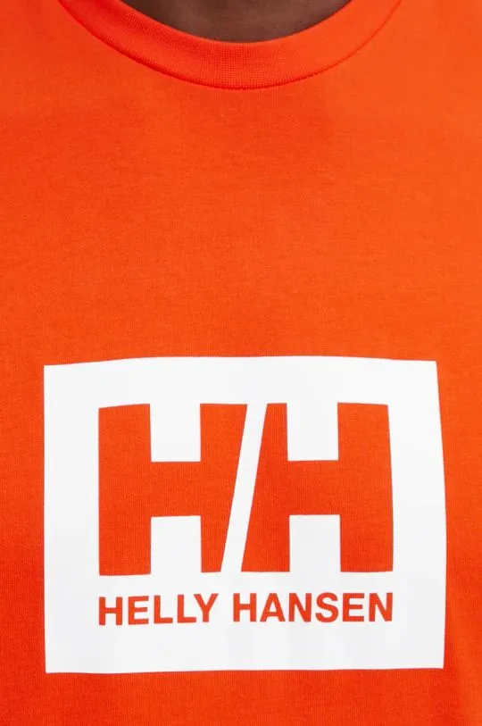 Helly Hansen cotton t-shirt TOKYO orange color with a print 53285