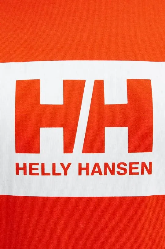 Helly Hansen cotton t-shirt TOKYO orange color with a print 53285