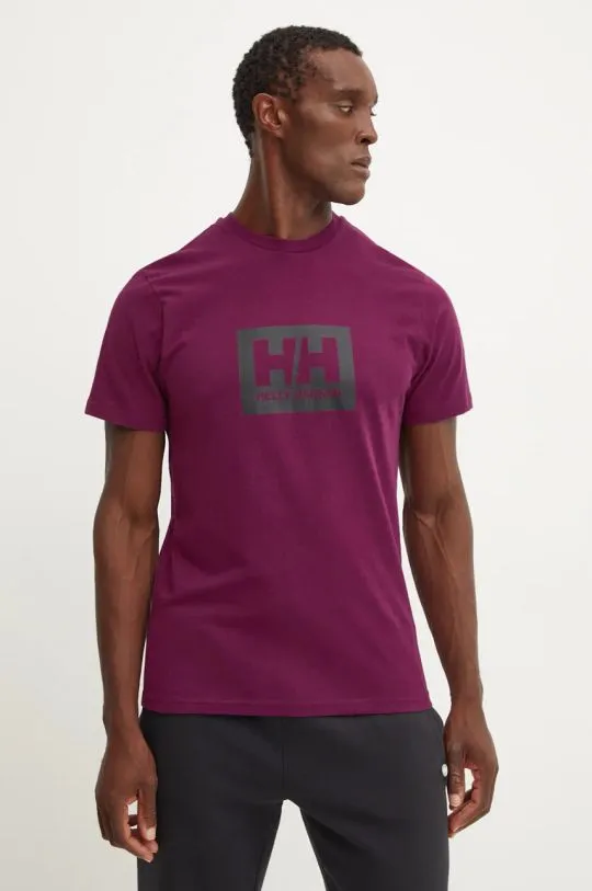 Helly Hansen cotton t-shirt TOKYO violet color with a print 53285