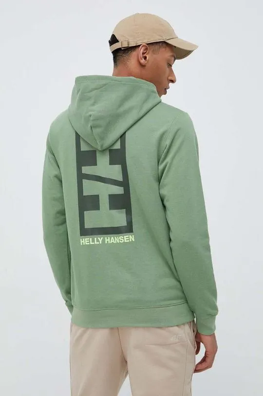 Helly Hansen sweatshirt men's green color