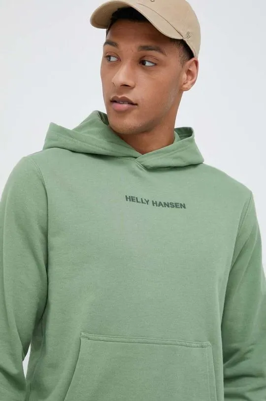 Helly Hansen sweatshirt men's green color