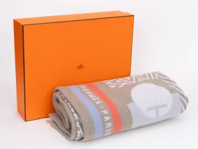 Hermès New Taupe Wool Cashmere Blanket