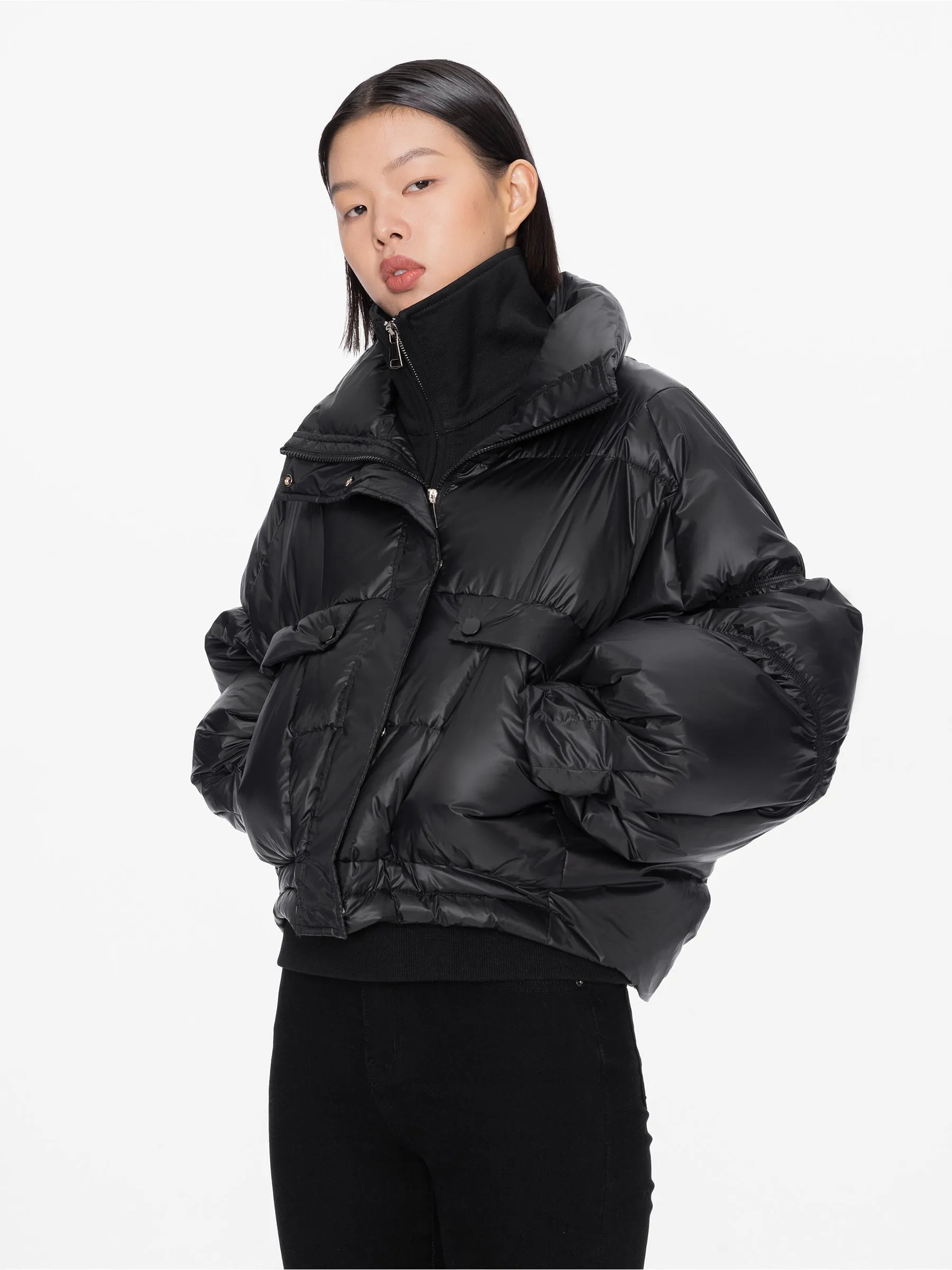 High Collar Short Puffer Jacket