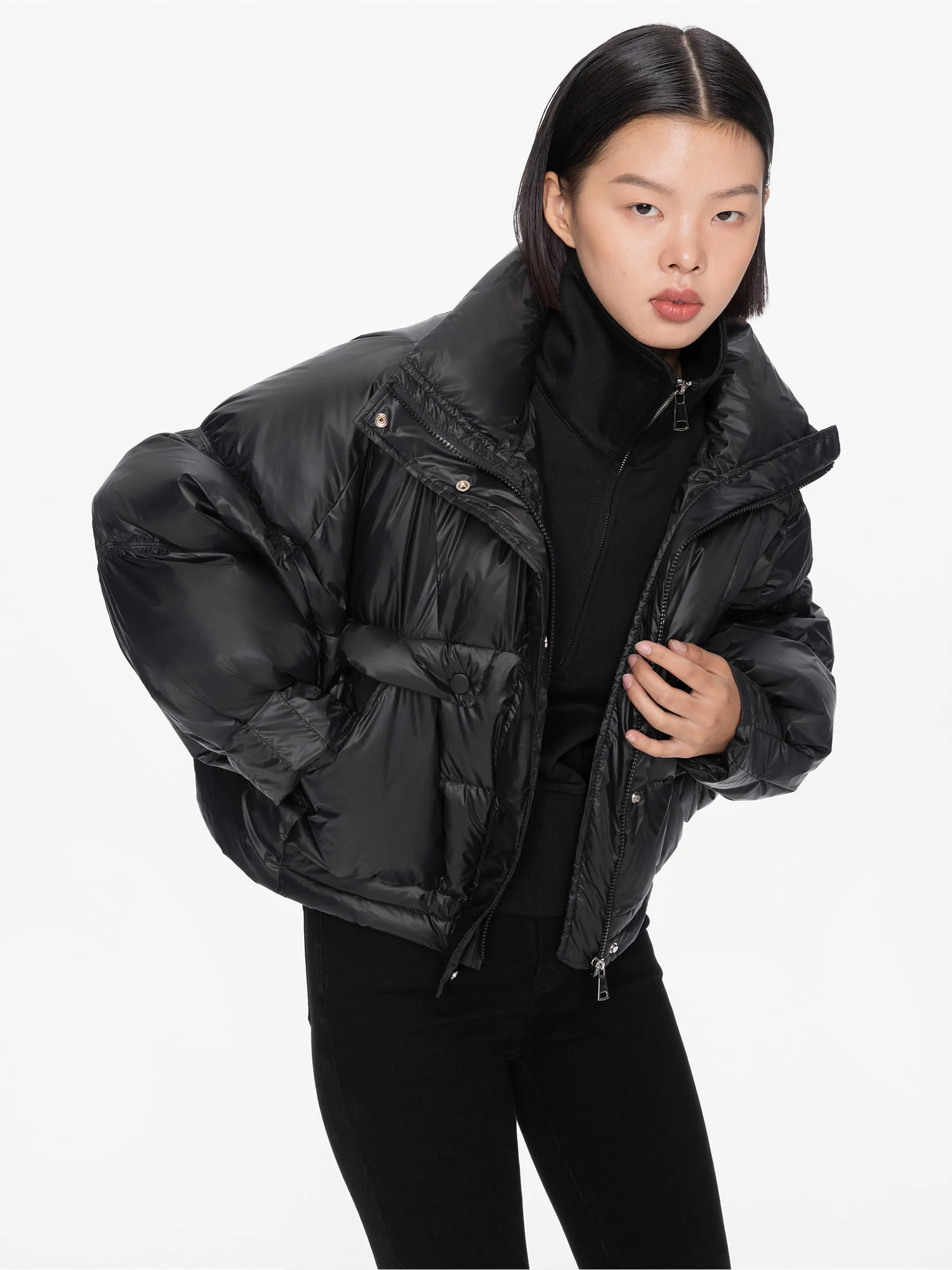 High Collar Short Puffer Jacket