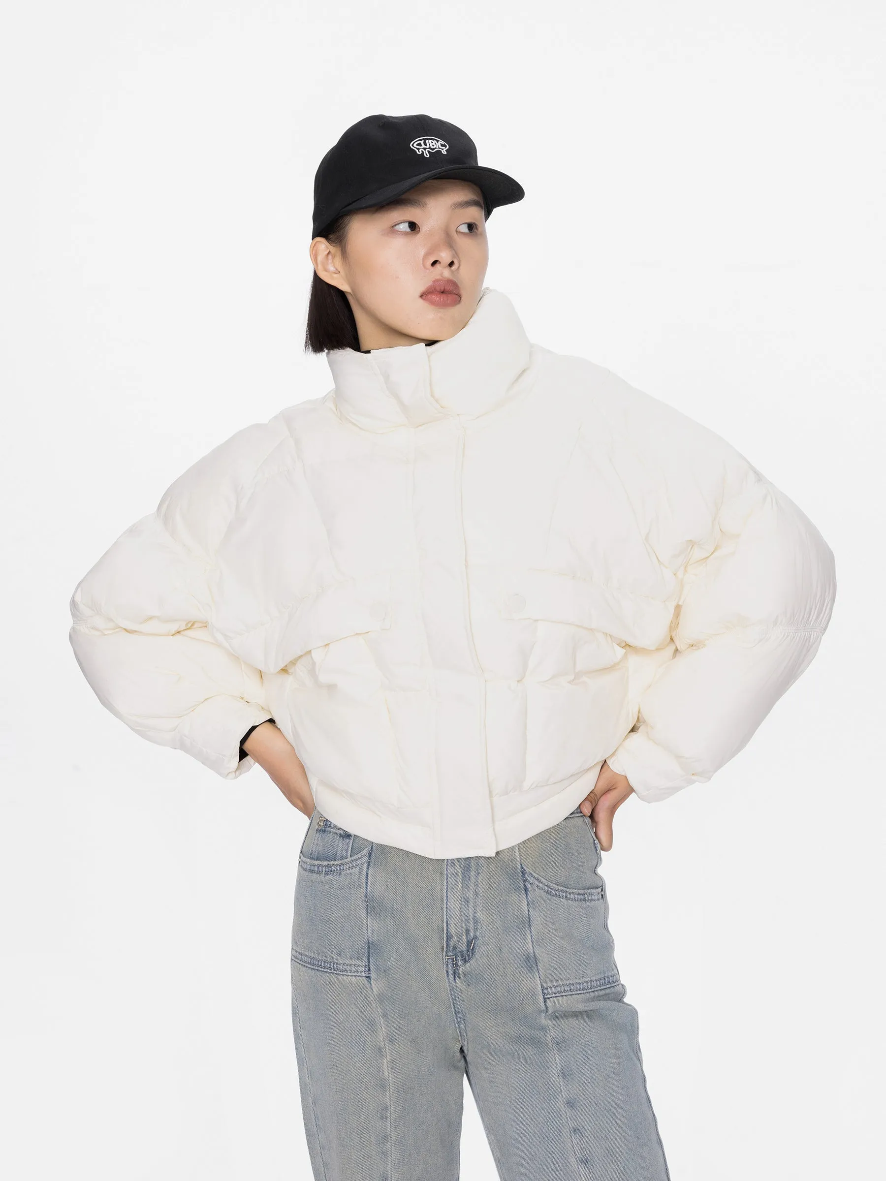 High Collar Short Puffer Jacket