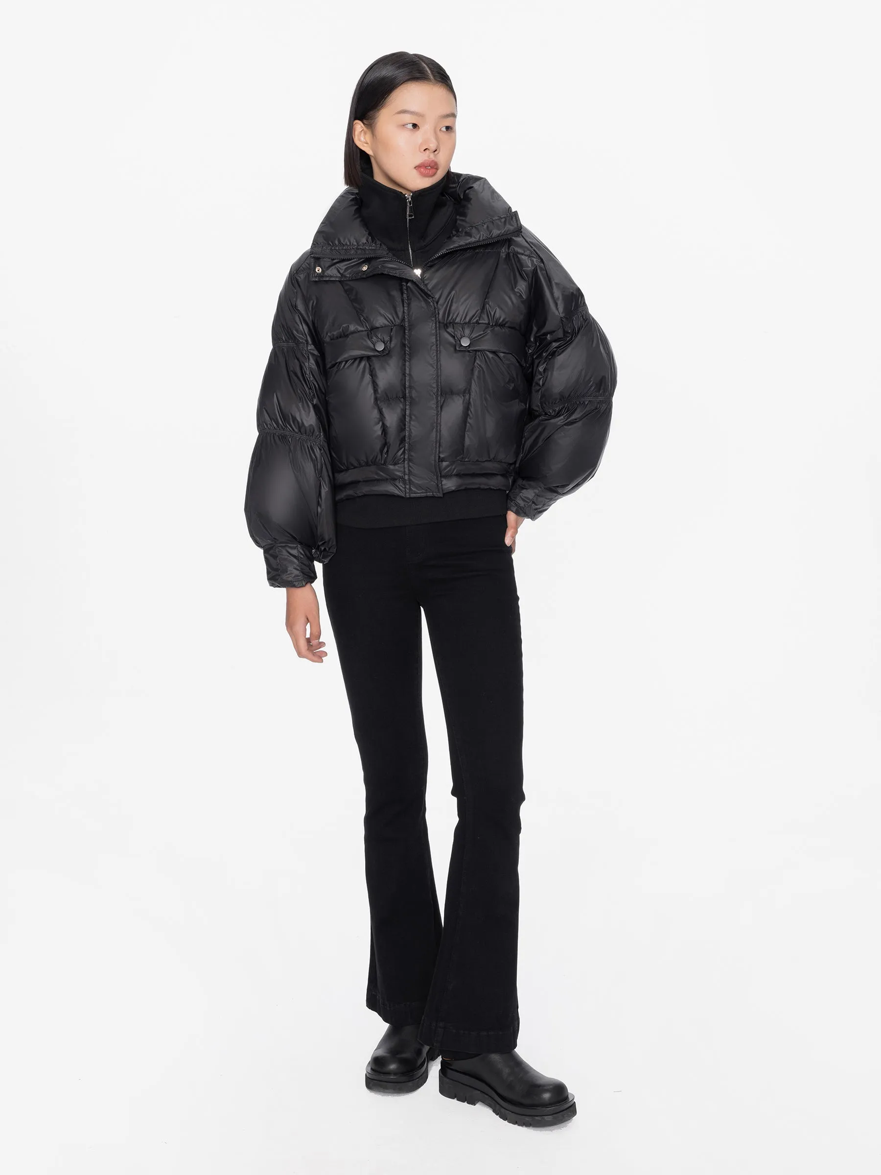 High Collar Short Puffer Jacket