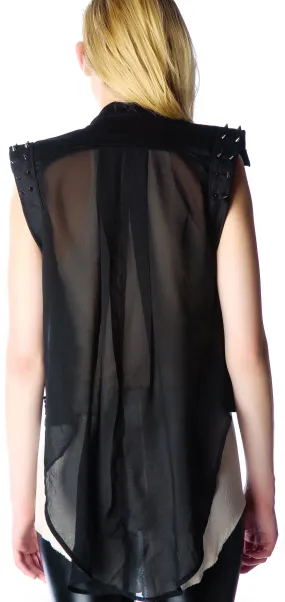 High Low Moto Vest-