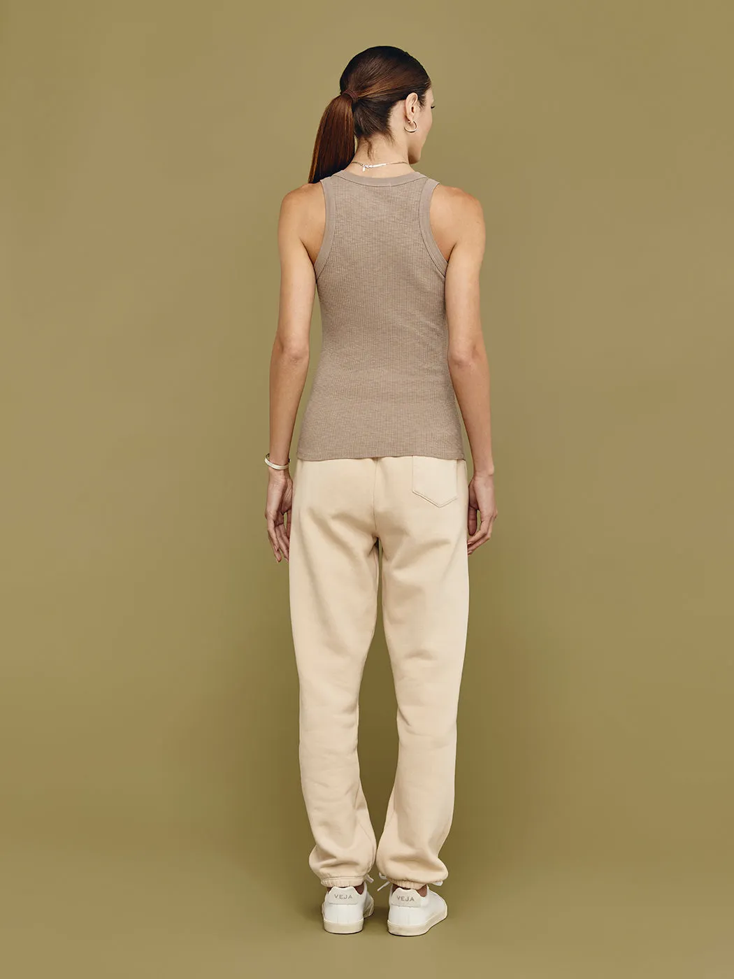 High Neck Tank - Taupe