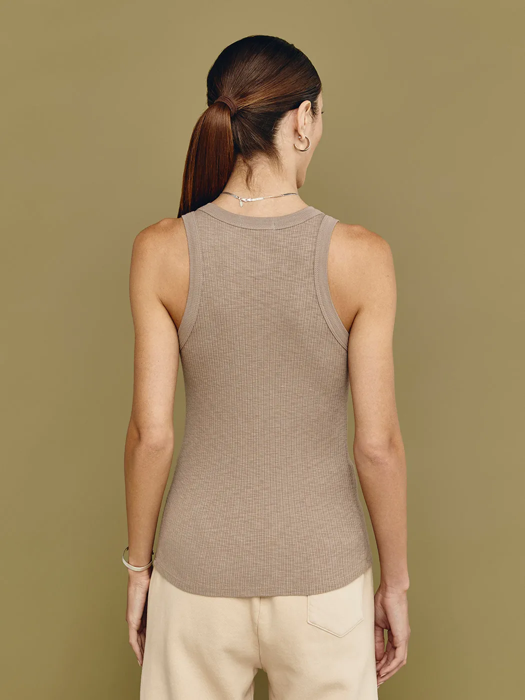 High Neck Tank - Taupe