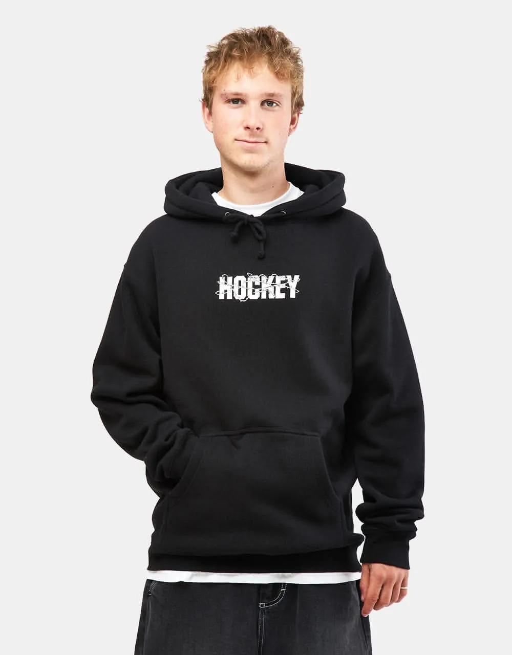 Hockey Roses Pullover Hoodie - Black