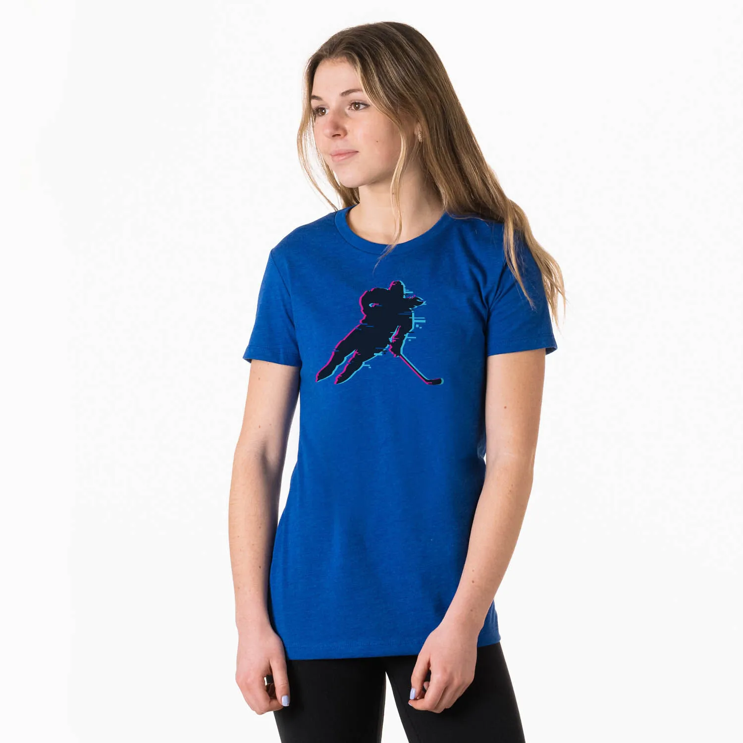 Hockey Women's Everyday Tee - Hockey Girl Glitch 