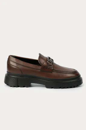 Hogan Metal Tokal Deri Loafer Ayakkab