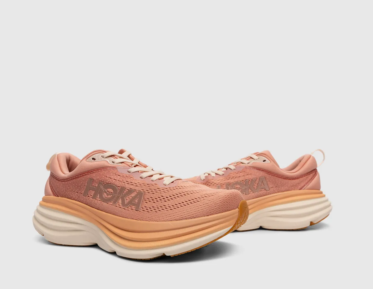 Hoka Women's Bondi 8 Sandstone / Cream