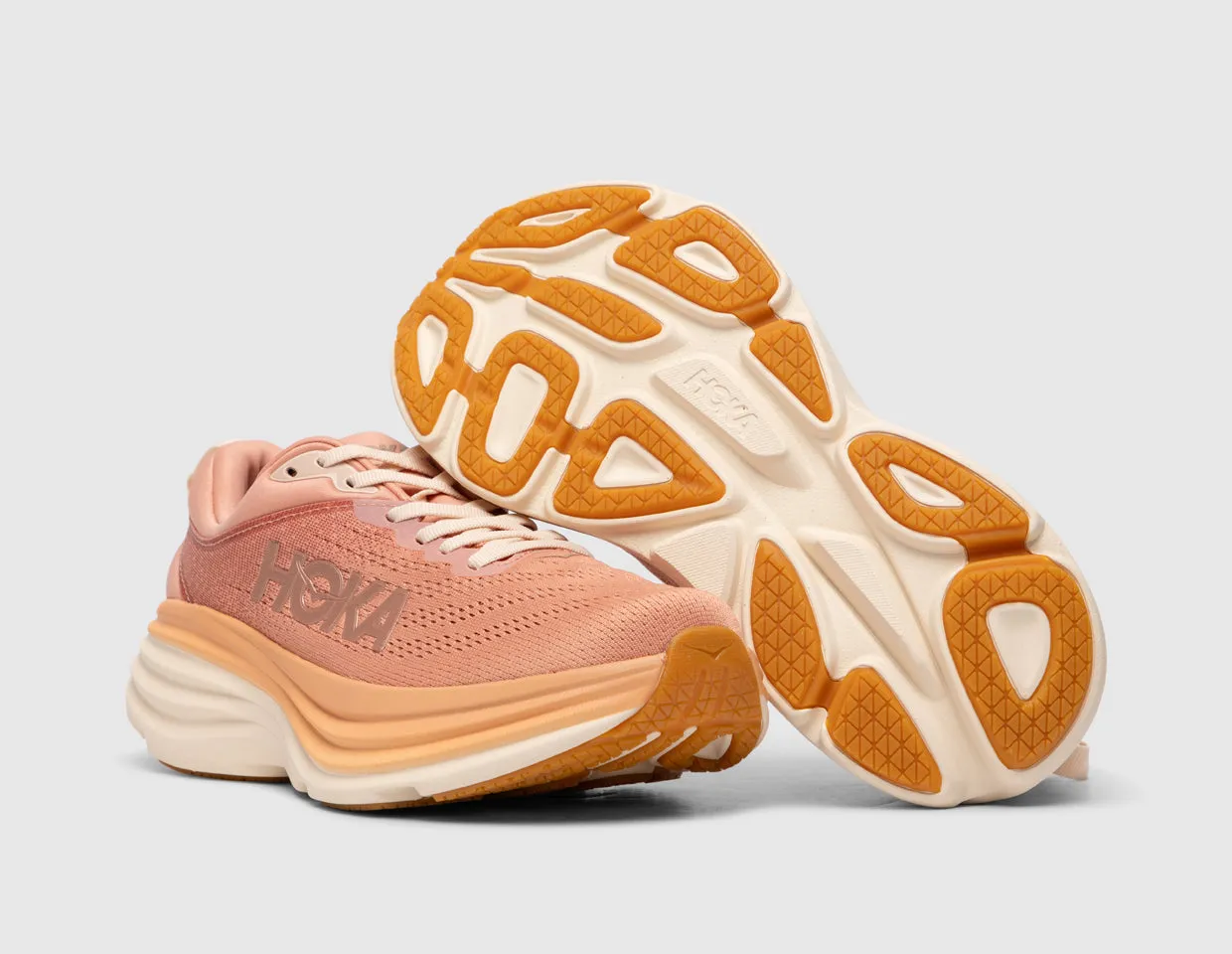 Hoka Women's Bondi 8 Sandstone / Cream