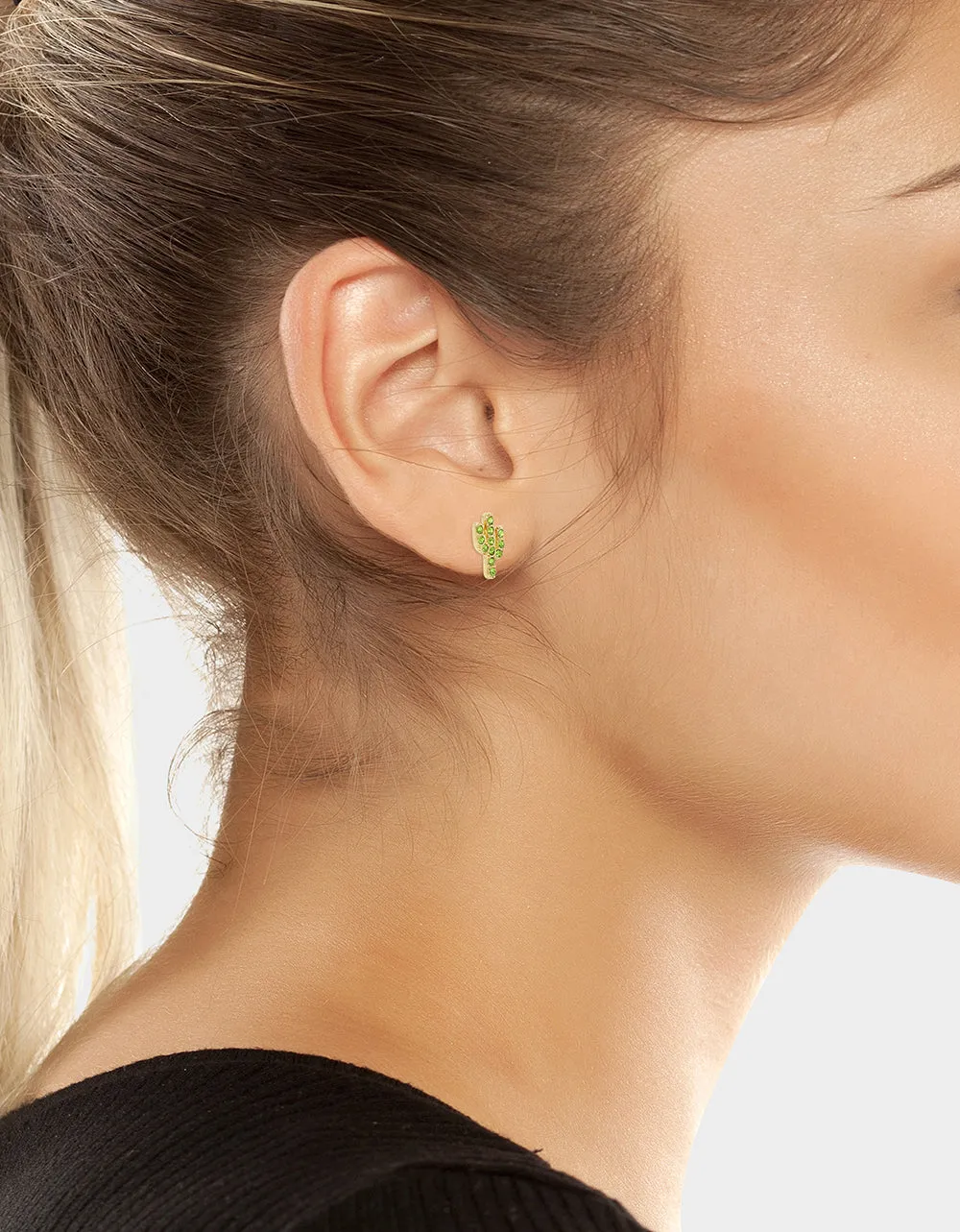 HOLA TO LOVE CACTUS STUDS GREEN