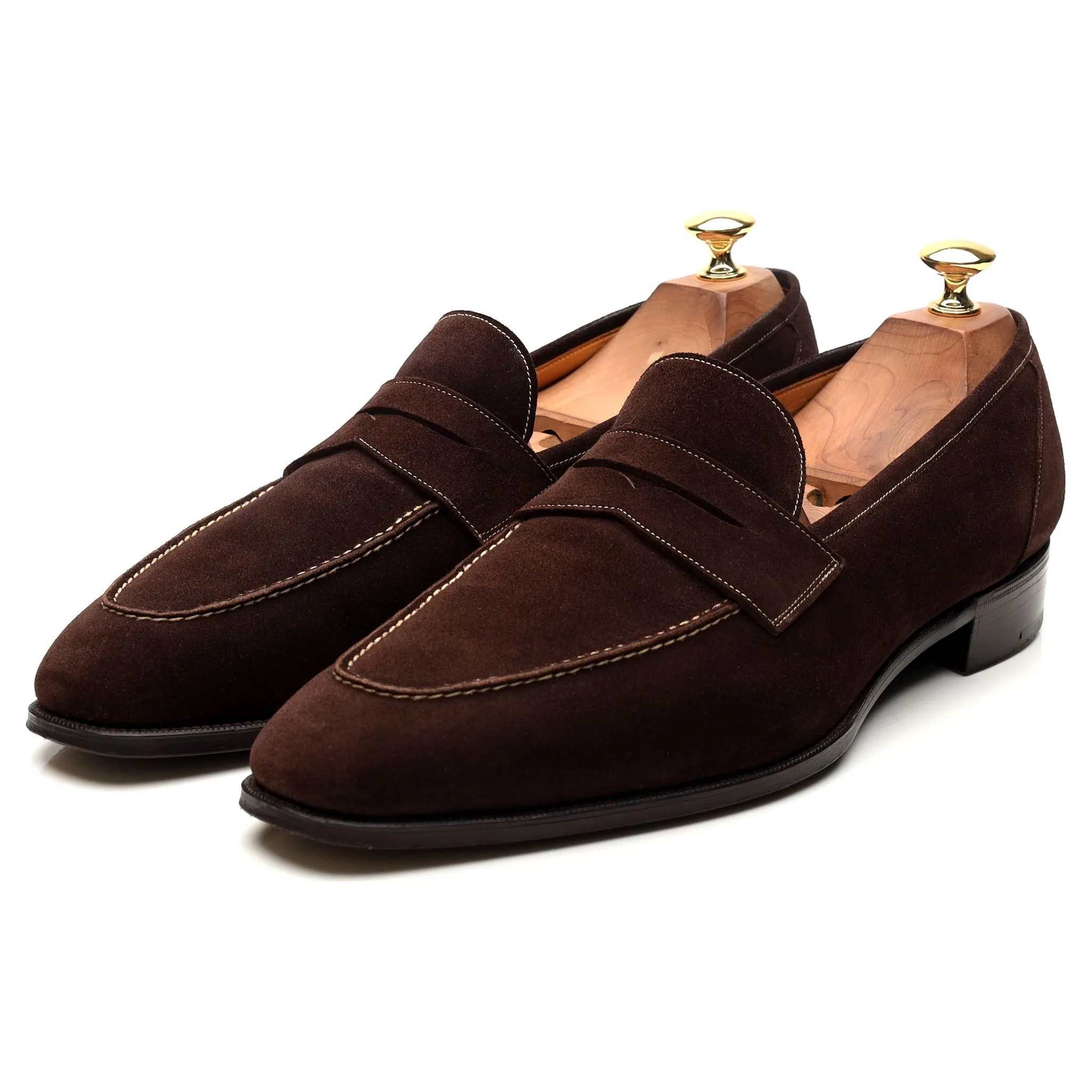 'Holkham' Dark Brown Suede Loafers UK 9.5 F