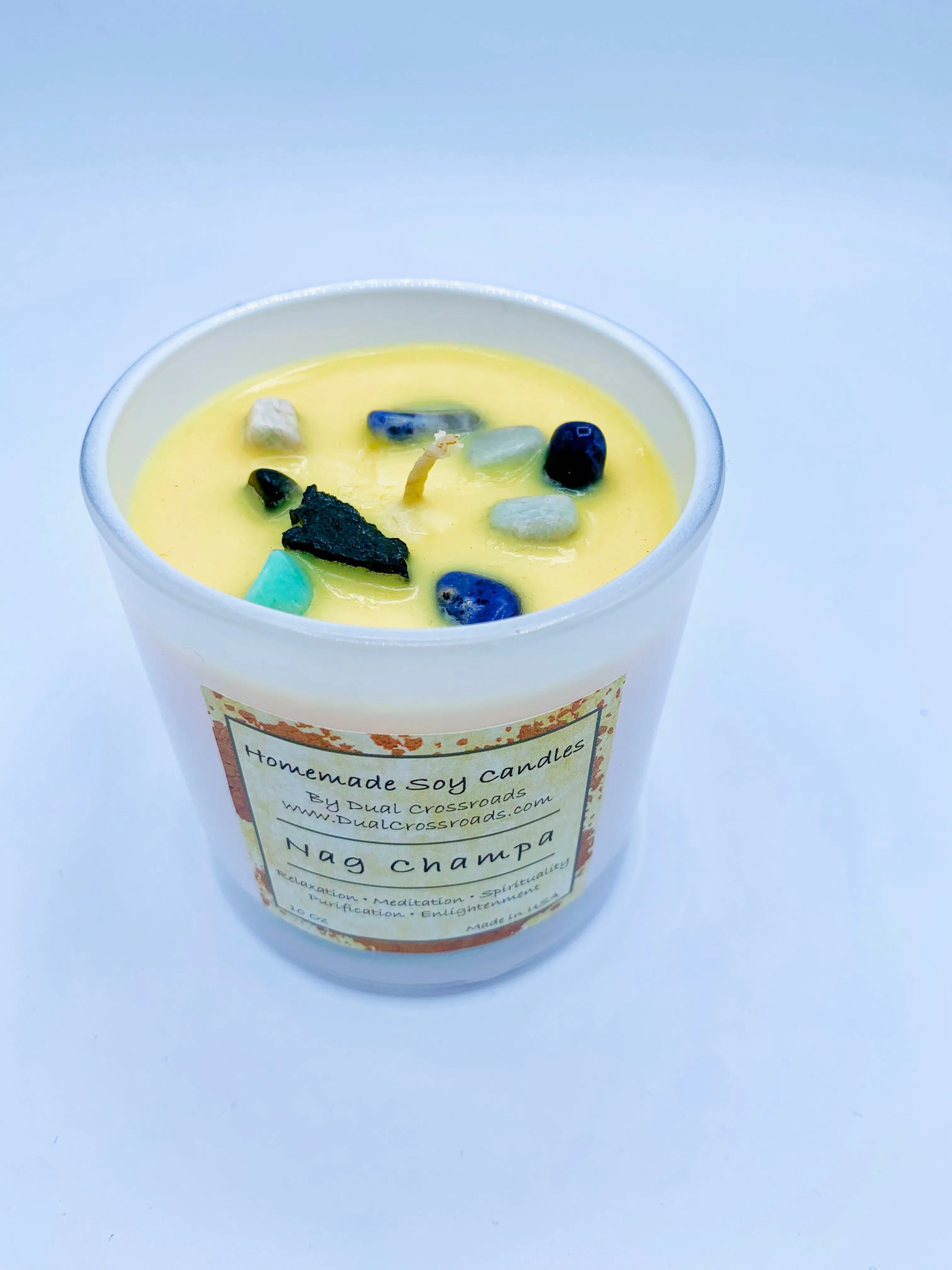 Homemade Crystal Soy Candles Nag Champa