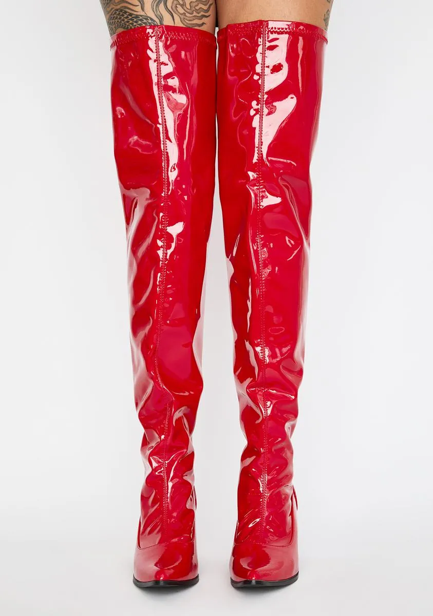 Hot Dominatrix Babe Thigh High Boot-