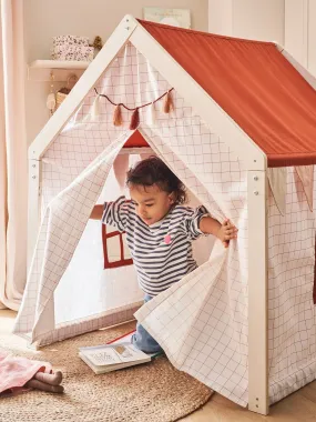 House-Shaped Tent in FSC® Wood & Fabric - ecru